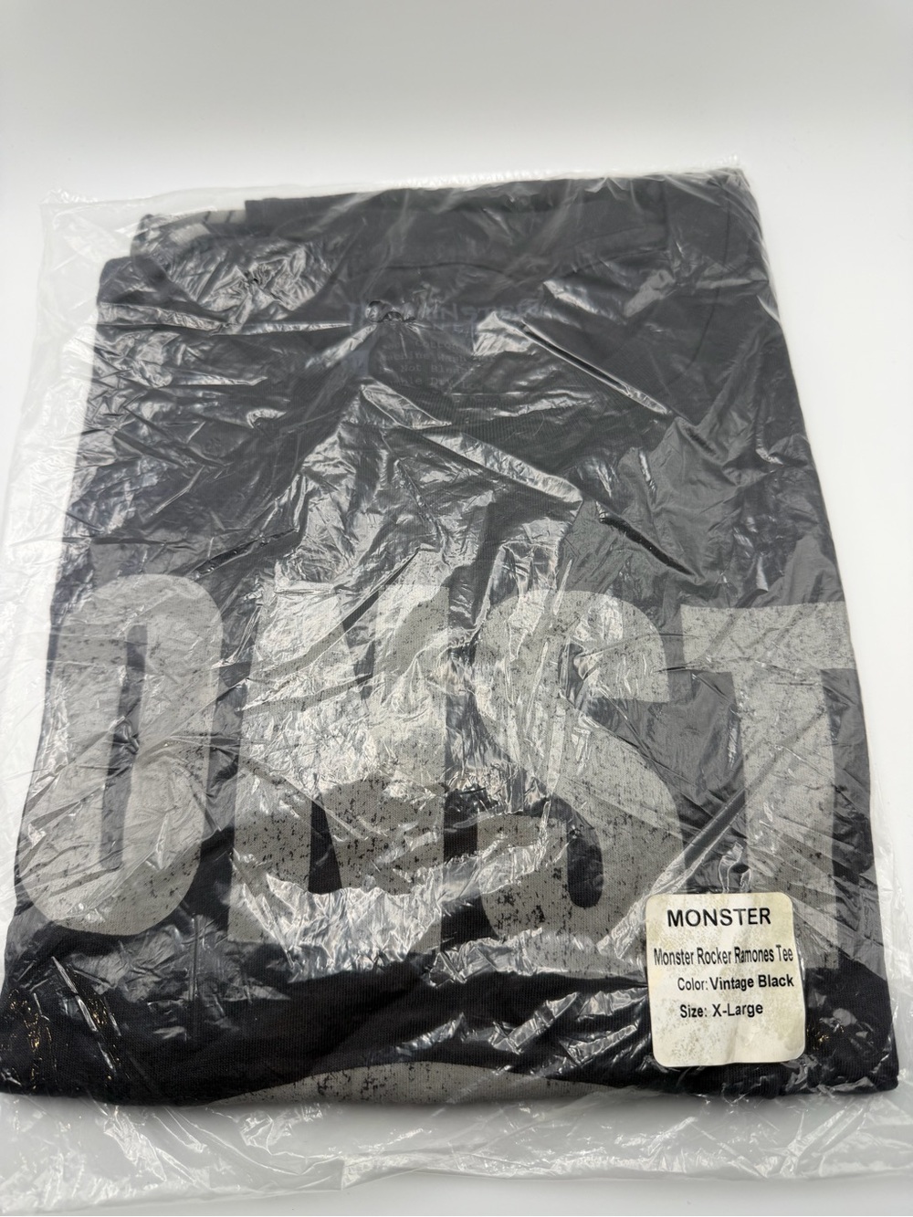 Monster Energy Monster Rocker Ramones Tee Men’s Xl Vintage Black Sealed